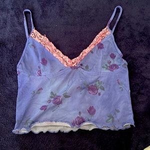 Motel rocks yenika top with lilac lace, size xxs